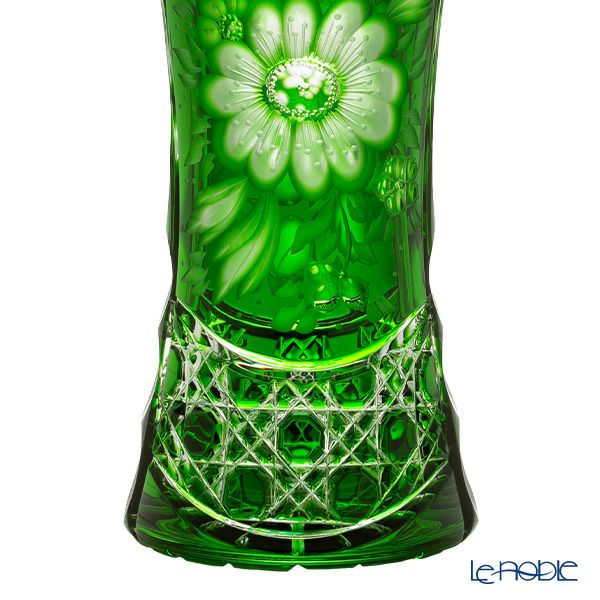 アルンシュタットクリスタル アルンシュタットフラワー ベース 26cm エメラルド（色被せガラス）35898