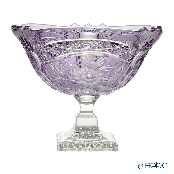 アルンシュタットクリスタル アルンシュタットフラワー ボウル 25cm ラベンダー（色被せガラス）35920