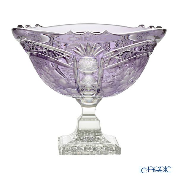 アルンシュタットクリスタル アルンシュタットフラワー ボウル 25cm ラベンダー（色被せガラス）35920
