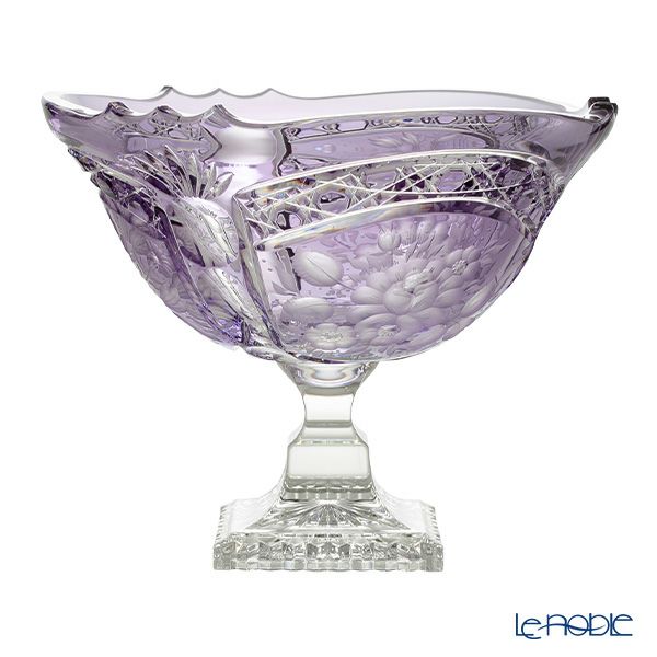 アルンシュタットクリスタル アルンシュタットフラワー ボウル 25cm ラベンダー（色被せガラス）35920