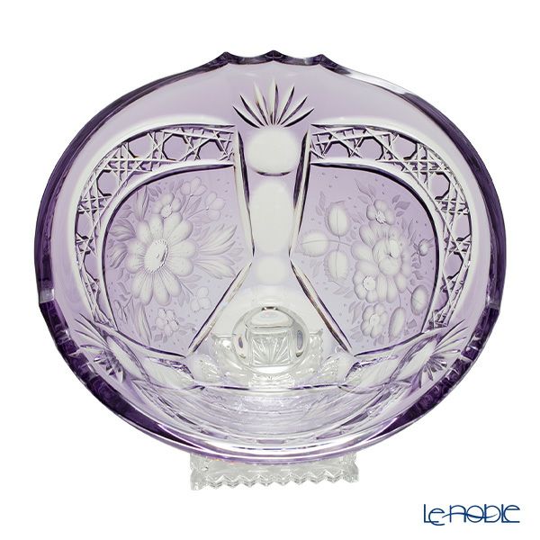 アルンシュタットクリスタル アルンシュタットフラワー ボウル 25cm ラベンダー（色被せガラス）35920