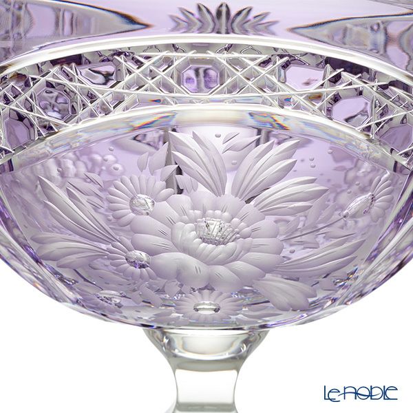 アルンシュタットクリスタル アルンシュタットフラワー ボウル 25cm ラベンダー（色被せガラス）35920