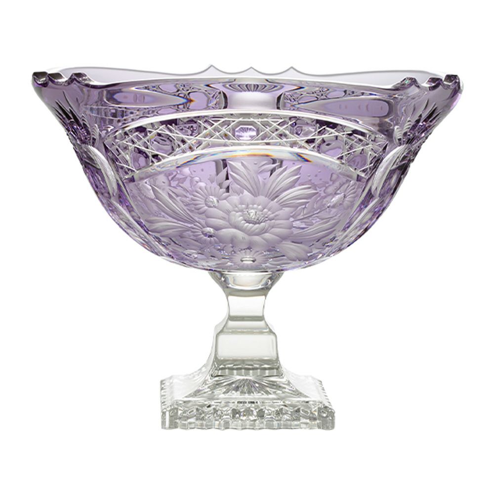 アルンシュタットクリスタル アルンシュタットフラワー ボウル 25cm ラベンダー（色被せガラス）35920