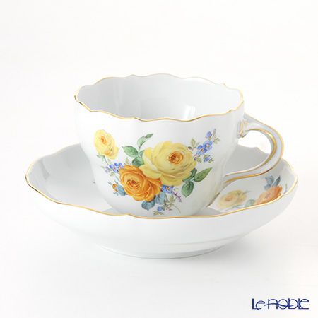 マイセン（Meissen） 黄色のバラ（ブーケ）と忘れな草 139210／00582 コーヒーカップ＆ソーサー 200ml