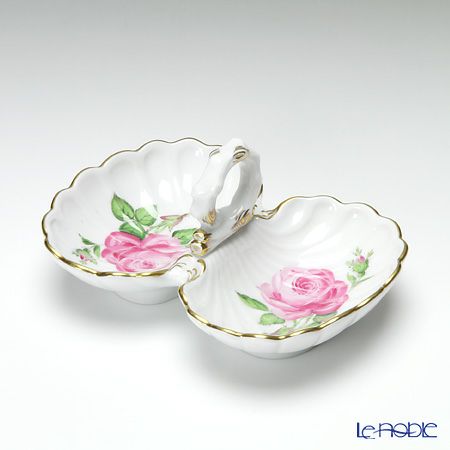 マイセン（Meissen） ピンクのバラ 020110／00204 薬味／レモン入れ H5cm／L11.5cm