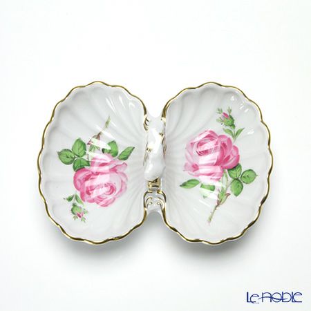 マイセン（Meissen） ピンクのバラ 020110／00204 薬味／レモン入れ H5cm／L11.5cm
