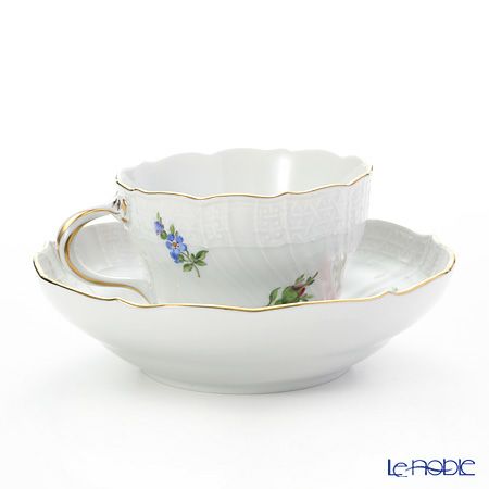 マイセン（Meissen） ピンクのバラ／忘れな草 020810／02582 コーヒーカップ＆ソーサー 200ml