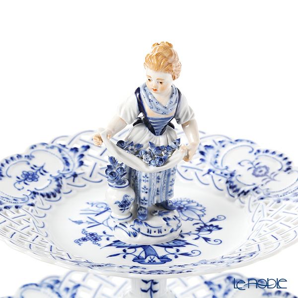 マイセン（Meissen） ブルーオニオン フィギュリン付フルーツスタンド 少女 800101／54852