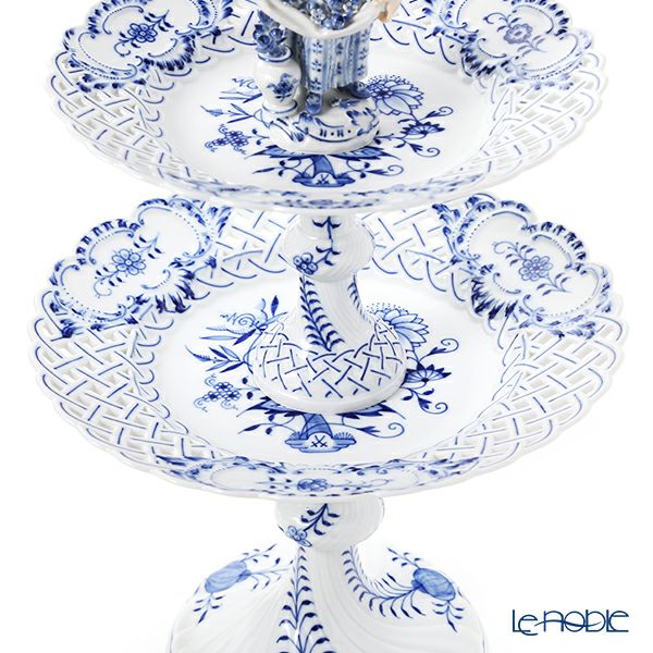 マイセン（Meissen） ブルーオニオン フィギュリン付フルーツスタンド 少女 800101／54852