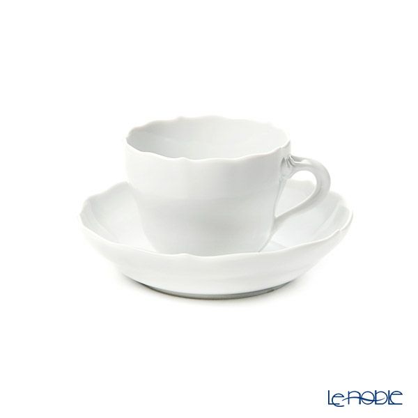 マイセン（Meissen） マイセンホワイト 000001／00580 モカカップ＆ソーサー 100ml（ノイアー・アウスシュニット）