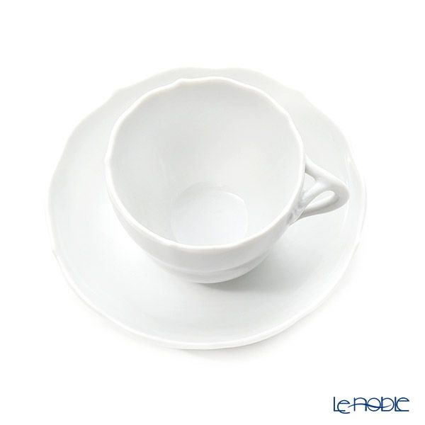 マイセン（Meissen） マイセンホワイト 000001／00580 モカカップ＆ソーサー 100ml（ノイアー・アウスシュニット）