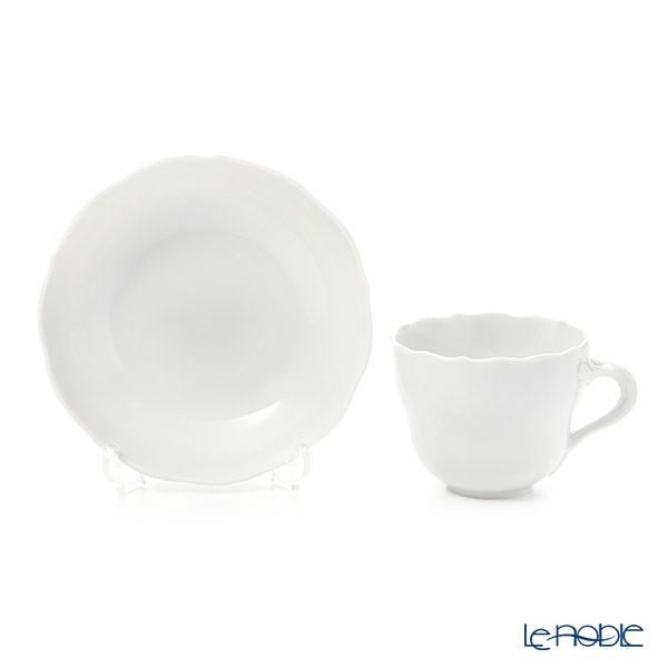 マイセン（Meissen） マイセンホワイト 000001／00580 モカカップ＆ソーサー 100ml（ノイアー・アウスシュニット）