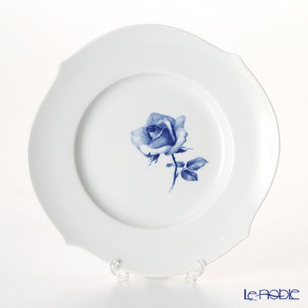 マイセン（Meissen） 青いバラ Aquatinta-Rose 750501／28470 プレート 19cm