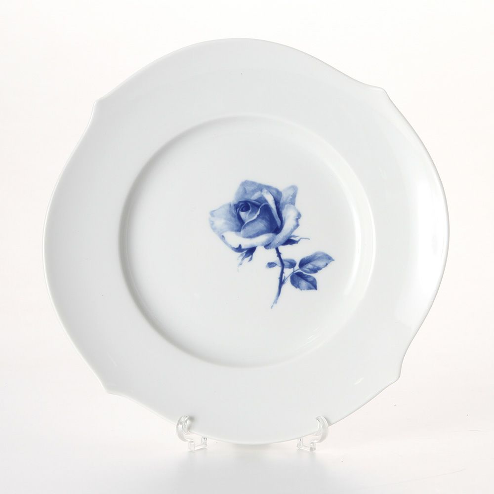 マイセン（Meissen） 青いバラ Aquatinta-Rose 750501／28470 プレート 19cm