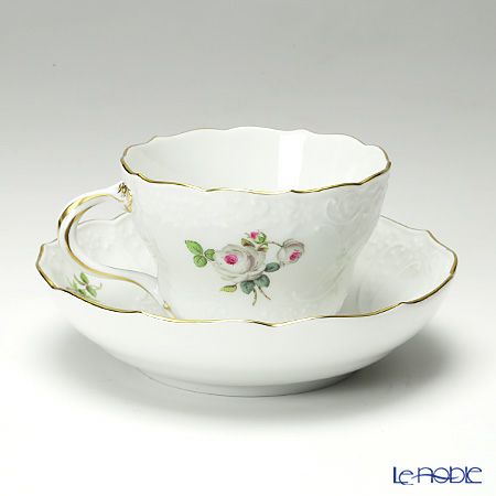 マイセン（Meissen） ホワイトローズ 029510／03582 コーヒーカップ＆ソーサー 200ml マルセイユレリーフ
