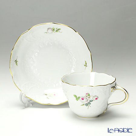 マイセン（Meissen） ホワイトローズ 029510／03582 コーヒーカップ＆ソーサー 200ml マルセイユレリーフ