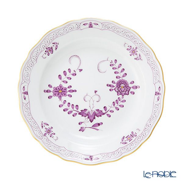 マイセン（Meissen）インドの華 菊とボタン パープル プレート 20cm 340710／00472