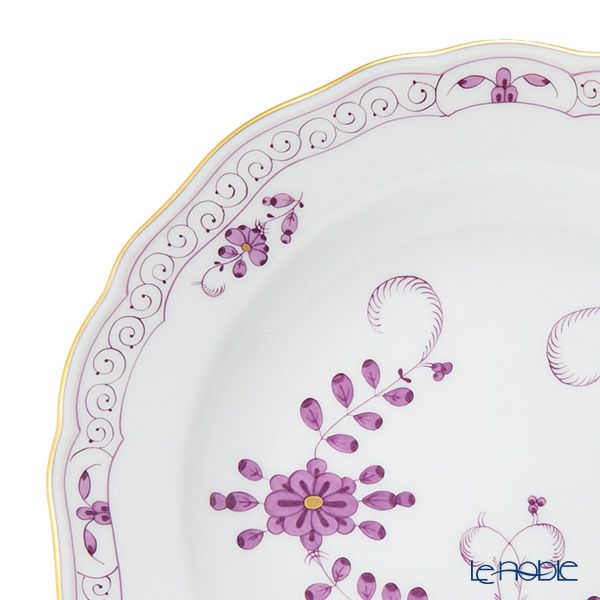 マイセン（Meissen）インドの華 菊とボタン パープル プレート 20cm 340710／00472