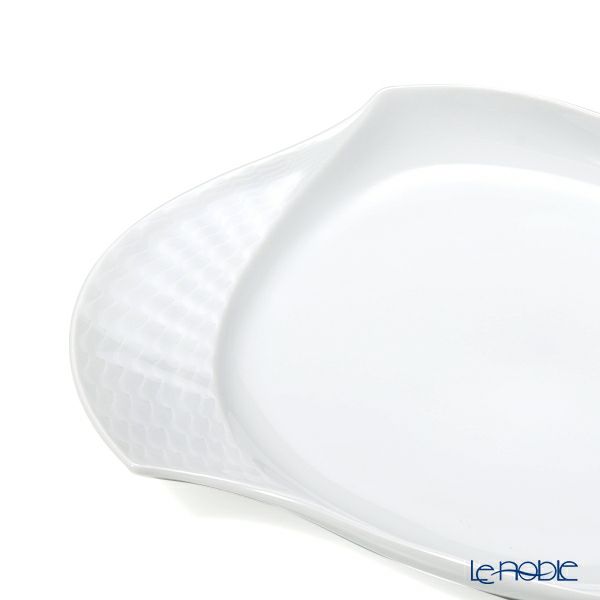 マイセン（Meissen） 波の戯れホワイト 000001／29291 オーバルプレート 25.5cm