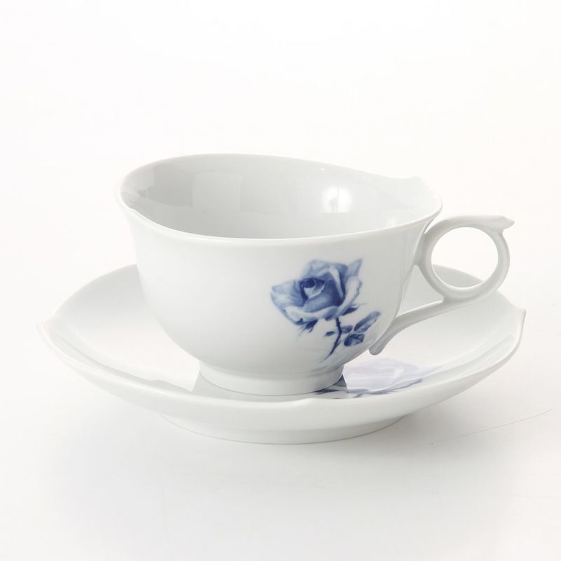 マイセン（Meissen） 青いバラ Aquatinta-Rose 750501／28633 ティーカップ＆ソーサー 170ml