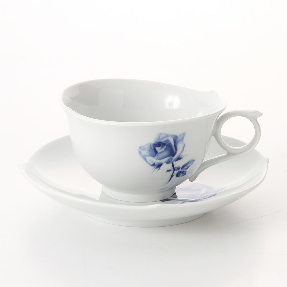 マイセン（Meissen） 青いバラ Aquatinta-Rose 750501／28633 ティーカップ＆ソーサー 170ml