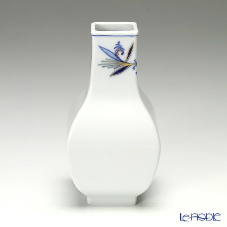 マイセン（Meissen） ブルーオニオン スタイル レッド＆ゴールド 80a095／50097 花瓶（角型） 13cm