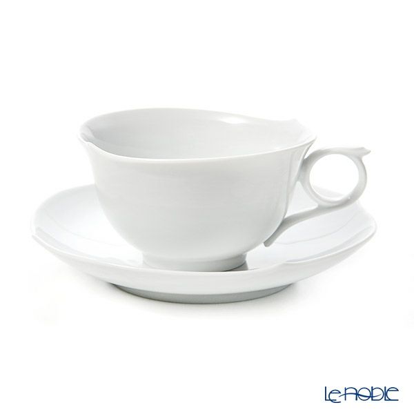 マイセン（Meissen） ホワイトピュア 000001／28633 ティーカップ＆ソーサー 170ml（波の戯れ／レリーフなし）