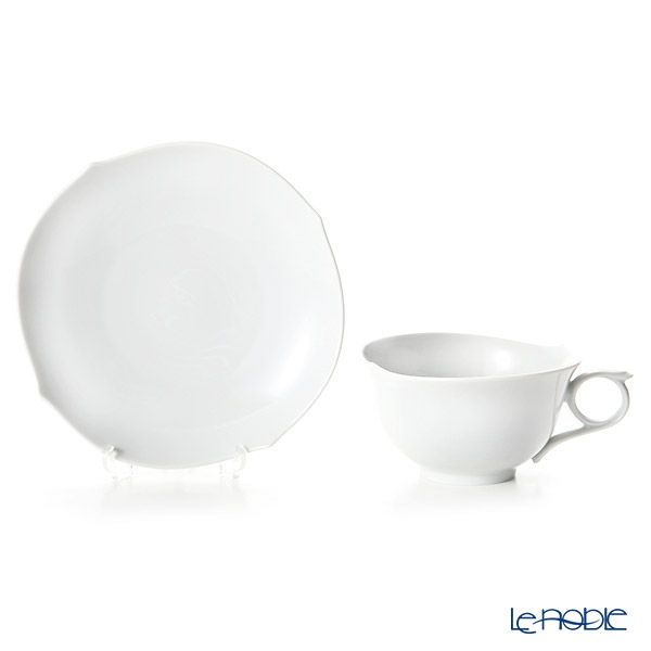 マイセン（Meissen） ホワイトピュア 000001／28633 ティーカップ＆ソーサー 170ml（波の戯れ／レリーフなし）