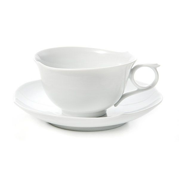 マイセン（Meissen） ホワイトピュア 000001／28633 ティーカップ＆ソーサー 170ml（波の戯れ／レリーフなし）