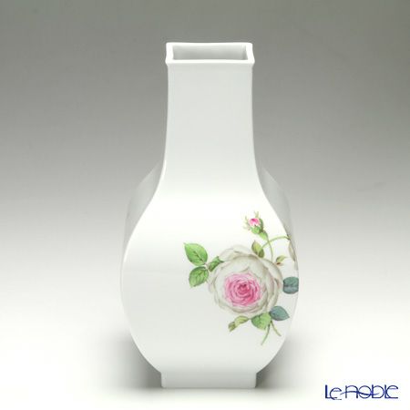マイセン（Meissen） ホワイトローズ 029501／50262 花瓶（角型） 25.5cm