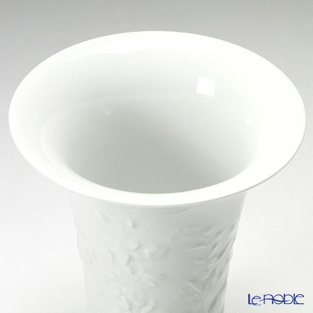 マイセン（Meissen） マイセンホワイト 000001／50045 ベース（花瓶） 17cm（フラワーレリーフ）