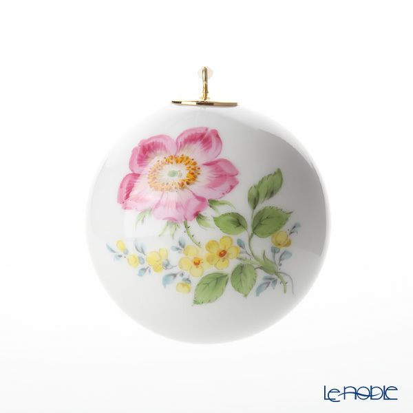 マイセン（Meissen） ベーシックフラワー（二つ花） 04C003／55M09 ボールオーナメント 5cm（野バラ）