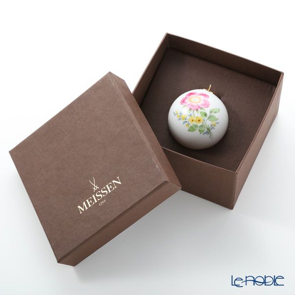 マイセン（Meissen） ベーシックフラワー（二つ花） 04C003／55M09 ボールオーナメント 5cm（野バラ）