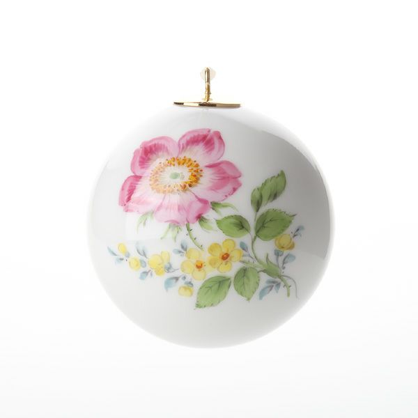 マイセン（Meissen） ベーシックフラワー（二つ花） 04C003／55M09 ボールオーナメント 5cm（野バラ）