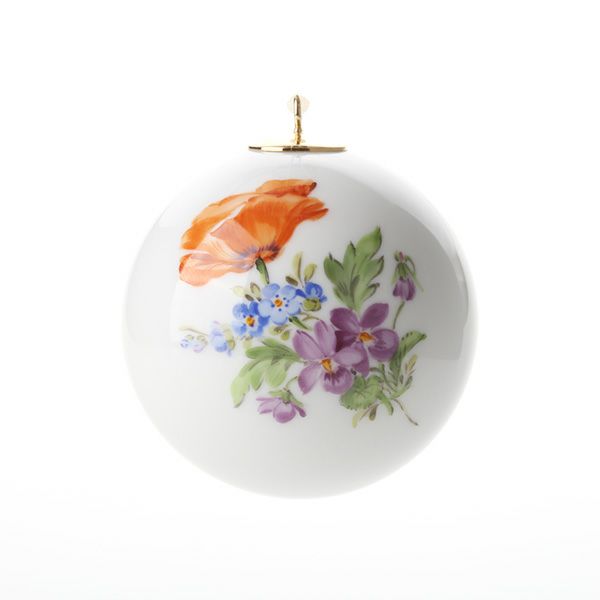 マイセン（Meissen） ベーシックフラワー（三つ花） 06C003／55M09 ボールオーナメント 5cm（ポピー）
