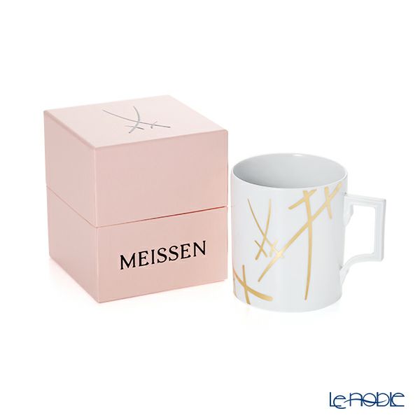 マイセン（Meissen） 剣マーク スタイル（ゴールド） マグカップ 240ml／高さ9cm 77a042／55810