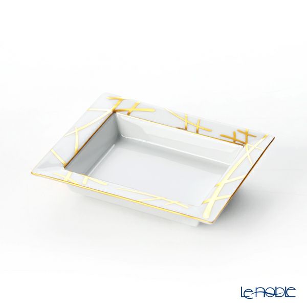 マイセン（Meissen） 剣マーク スタイル（ゴールド） 77A042-53268 スクエアディッシュ 12×10cm