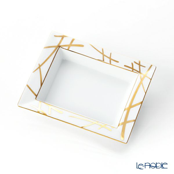 マイセン（Meissen） 剣マーク スタイル（ゴールド） 77A042-53268 スクエアディッシュ 12×10cm