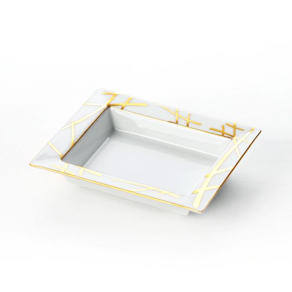 マイセン（Meissen） 剣マーク スタイル（ゴールド） 77A042-53268 スクエアディッシュ 12×10cm