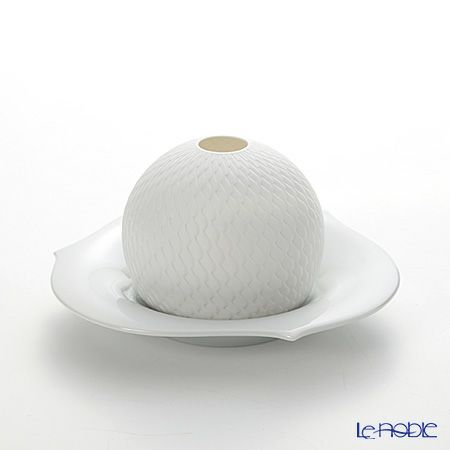 マイセン（Meissen） 波の戯れホワイト 000001／44323 ストームランプ 8.5cm（キャンドルホルダー）