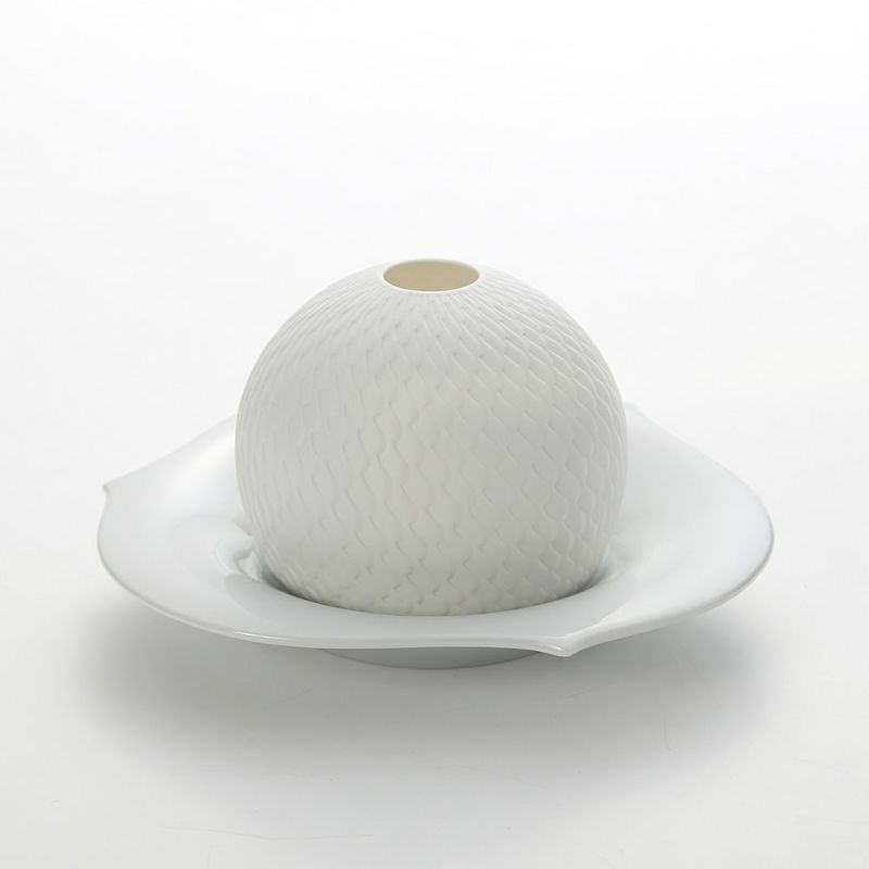 マイセン（Meissen） 波の戯れホワイト 000001／44323 ストームランプ 8.5cm（キャンドルホルダー）