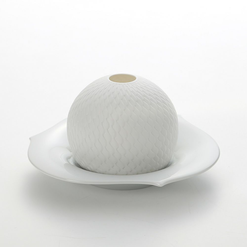 マイセン（Meissen） 波の戯れホワイト 000001／44323 ストームランプ 8.5cm（キャンドルホルダー）