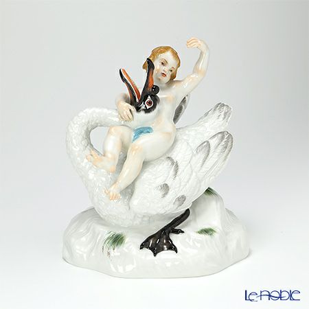 マイセン（Meissen） リミテッドエディション 900184／73060 11／75 フィギュリン 20cm 白鳥に乗るキューピッド 世界限定コレクション