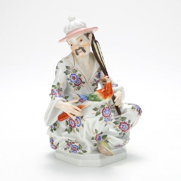 マイセン（Meissen） リミテッドエディション 900384／67062 オウムと中国人 H18cm 世界限定コレクション