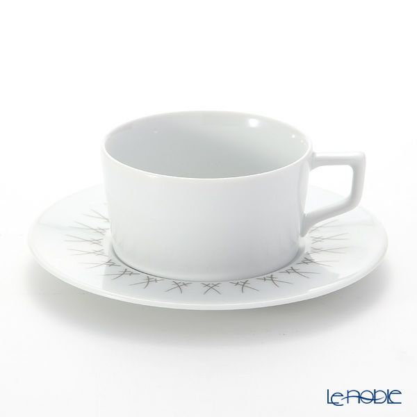 マイセン（Meissen） スウォード エレガントグレイ 79A225-41633 ティーカップ＆ソーサー 150ml／14.5cm