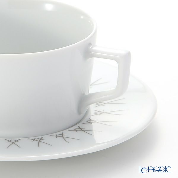 マイセン（Meissen） スウォード エレガントグレイ 79A225-41633 ティーカップ＆ソーサー 150ml／14.5cm