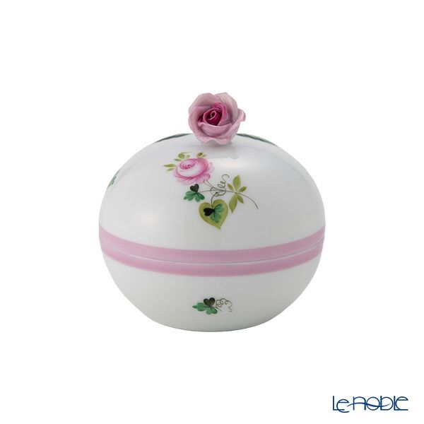 ヘレンド ウィーンのバラ ピンク 06033-0-09 ラウンドボックス（ローズ）