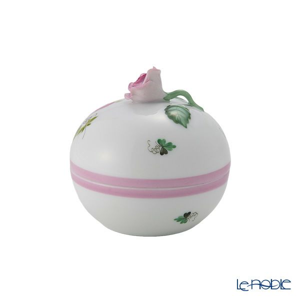 ヘレンド ウィーンのバラ ピンク 06033-0-09 ラウンドボックス（ローズ）