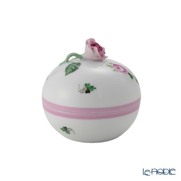 ヘレンド ウィーンのバラ ピンク 06033-0-09 ラウンドボックス（ローズ）