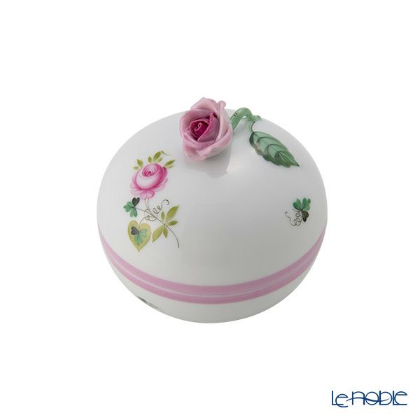 ヘレンド ウィーンのバラ ピンク 06033-0-09 ラウンドボックス（ローズ）